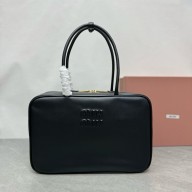 Miu Miu Leather top-handle bag 5BB117 Black