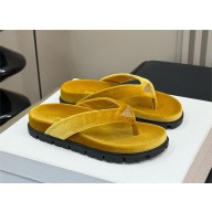 Prada Velvet thong flip-flops 1Y494N yellow 2024