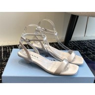 Prada satin sandals 1X542N silver 2024