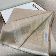 LOEWE Anagram scarf in wool and silk beige/white