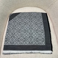 LOEWE Anagram scarf in wool and silk black