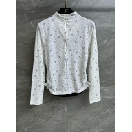 chanel WHITE LOGO PRINTED TOP 2024 