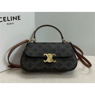 CELINE TEEN CELINE LOLA in Triomphe Canvas and Calfskin 2024