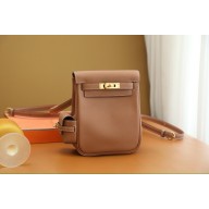 hermes handmade Kelly Jump Backpack in swift leather BROWN(original quality)