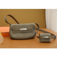 hermes  handmade kelly moove bag in swift leather beige marfa(original quality)