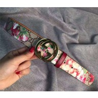 Gucci GG Blooms canvas belt with interlocking G 