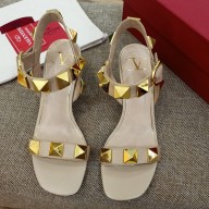 VALENTINO GARAVANI 6CM HEEL Roman Stud SANDALS Apricot 2021