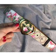 Gucci GG Blooms canvas belt with interlocking G 