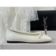 Jimmy Choo Elme embellished leather ballet flats white 2023