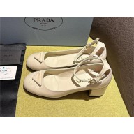 Prada Heel 4cm Patent leather pumps 1I352N ivory Spring 2024