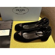Prada Heel 4cm velvet pumps 1I358N black Spring 2024