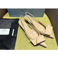 Prada Heel 4.5cm Brushed leather slingback pumps 1I318N beige Spring 2024
