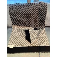 gucci GG cotton jacquard scarf black/ivory