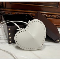 Alaia LE CŒUR Heart BAG IN LUX CALFSKIN in white 1022-2024