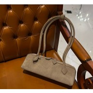 Alaia Le Tecket Medium Shoulder bag in Suede leather Beige 2024 