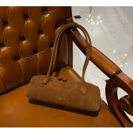 Alaia Le Tecket Medium Shoulder bag in Suede leather Brown 2024 