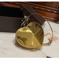 Alaia Le Cœur Heart Bag patent leather in gold 1022-2024 