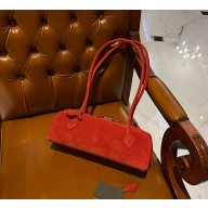 Alaia Le Tecket Medium Shoulder bag in Suede leather red 2024 