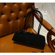 Alaia Le Tecket Medium Shoulder bag in Suede leather Black 2024 