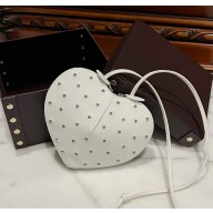 Alaia Le Cœur Heart Bag with drill patent leather in white 2024