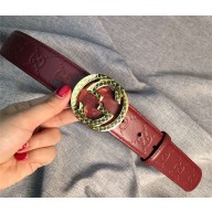 Gucci Signature belt with G buckle 370543 burgundy