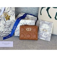Dior Caro Dahlia Wallet in caramel Supple Cannage Calfskin 2024