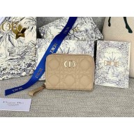 Dior Caro Scarlet Wallet in Beige Supple Cannage Calfskin 2024