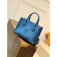 Louis Vuitton Monogram Empreinte Giant Onthego Tote Bag PM blue M45653