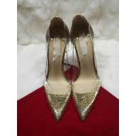 Christian Louboutin Gold Degrastrass Pvc Clear Plastic Pigalle Stiletto Heel Pumps