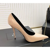Saint Laurent Beige patent leather pumps heel 10cm 1127-2024