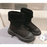 Hogan  faux-fur leather boots in black 2024