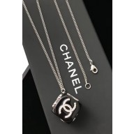 Chanel Large Necklace with Dice Pendant Silver/Black/Crystal 2018