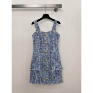 BALMAIN BLUE TWEED DRESS 2025