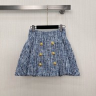BALMAIN BLUE TWEED SKIRT 2025