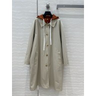 miu miu Single-breasted cotton trench coat gray/brown 2025