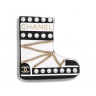 Chanel Shoe Brooch A53225 Gold/Pearly White/Black 2018