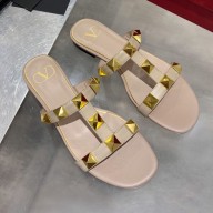 VALENTINO GARAVANI Roman Stud flat SANDALS Apricot 2021