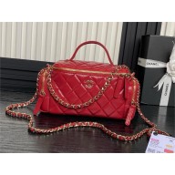 chanel Shiny Crumpled Lambskin & Gold-Tone Metal vanity case red AS5222 2024
