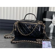 chanel Shiny Crumpled Lambskin & Gold-Tone Metal vanity case black AS5222 2024