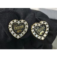 Dior Crystal Heart Stud Earrings 2018