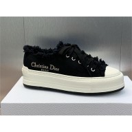 Dior black Fringed Cotton Canvas with Embroideries Walk'n'Dior Platform Sneaker 2024