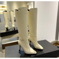 Saint Laurent  Heel 10.5cm  Mina Buckle Booties calfskin white 2024
