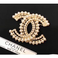 Chanel Beads CC Brooch A58082 Pearly White/Gold 2018