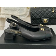 Chanel Heel 3.5cm Slingbacks in calfskin black G45768 2024