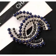 Chanel Beads CC Brooch A58082 Silver/Blue/Black 2018