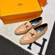 Hermes Leather royal Loafers tan