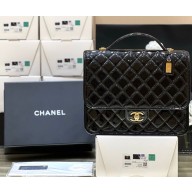 Chanel Large Backpack in Patent Calfskin AS3662 black 2022(original quality)