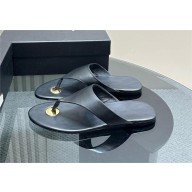 Saint Laurent Kouros leather thong sandals BLACK 2024