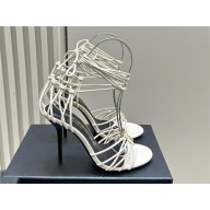 Saint Laurent Babylone 90 leather sandals WHITE 2024