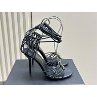 Saint Laurent Babylone 90 leather sandals BLACK 2024